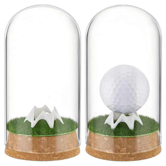 BENECREAT vitrine balle golf verre dôme liège lot 2