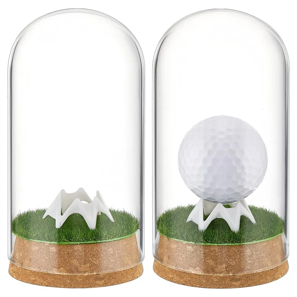BENECREAT vitrine balle golf verre dôme liège lot 2