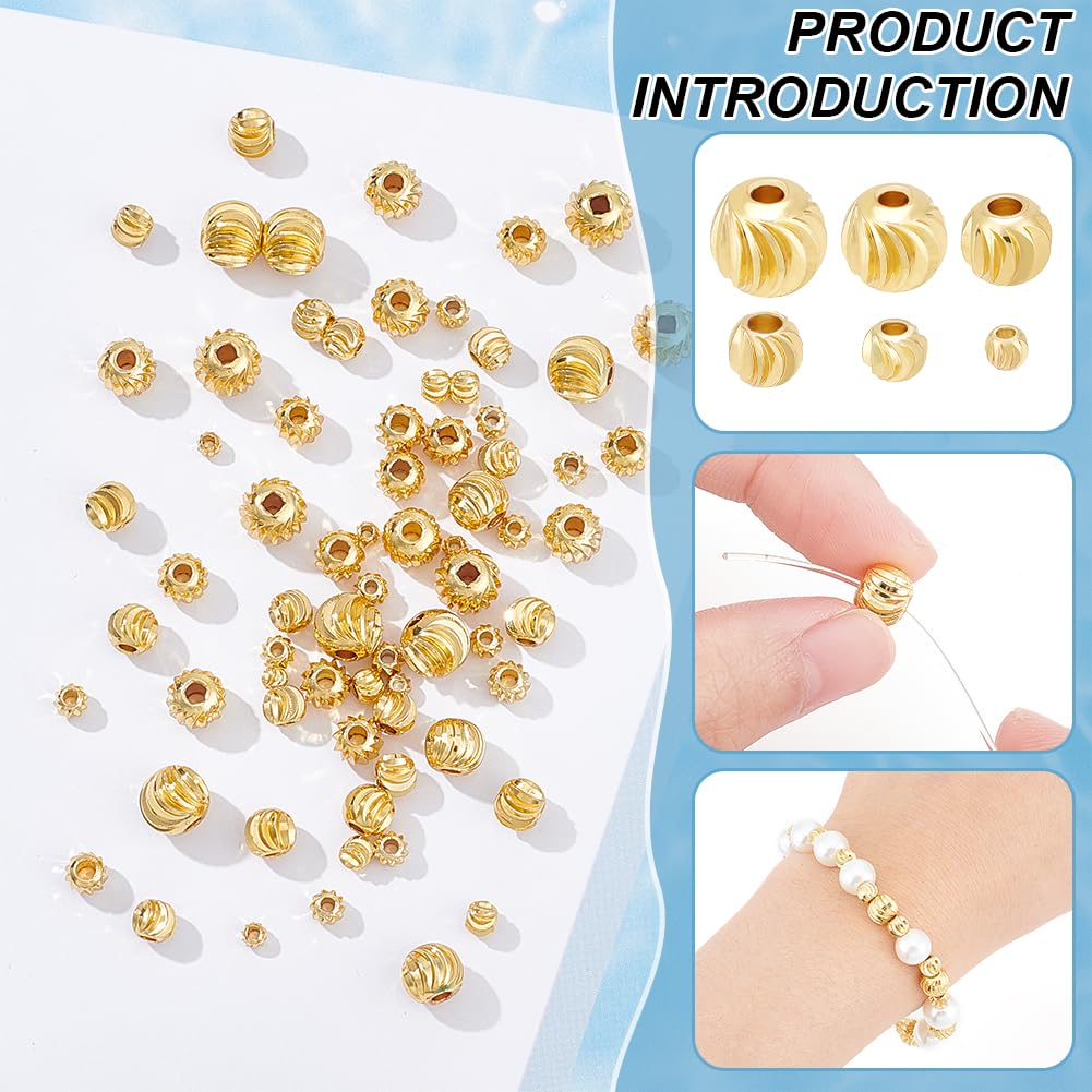 BENECREAT Perles rainurées perle intercalaire laiton doré 180 pcs