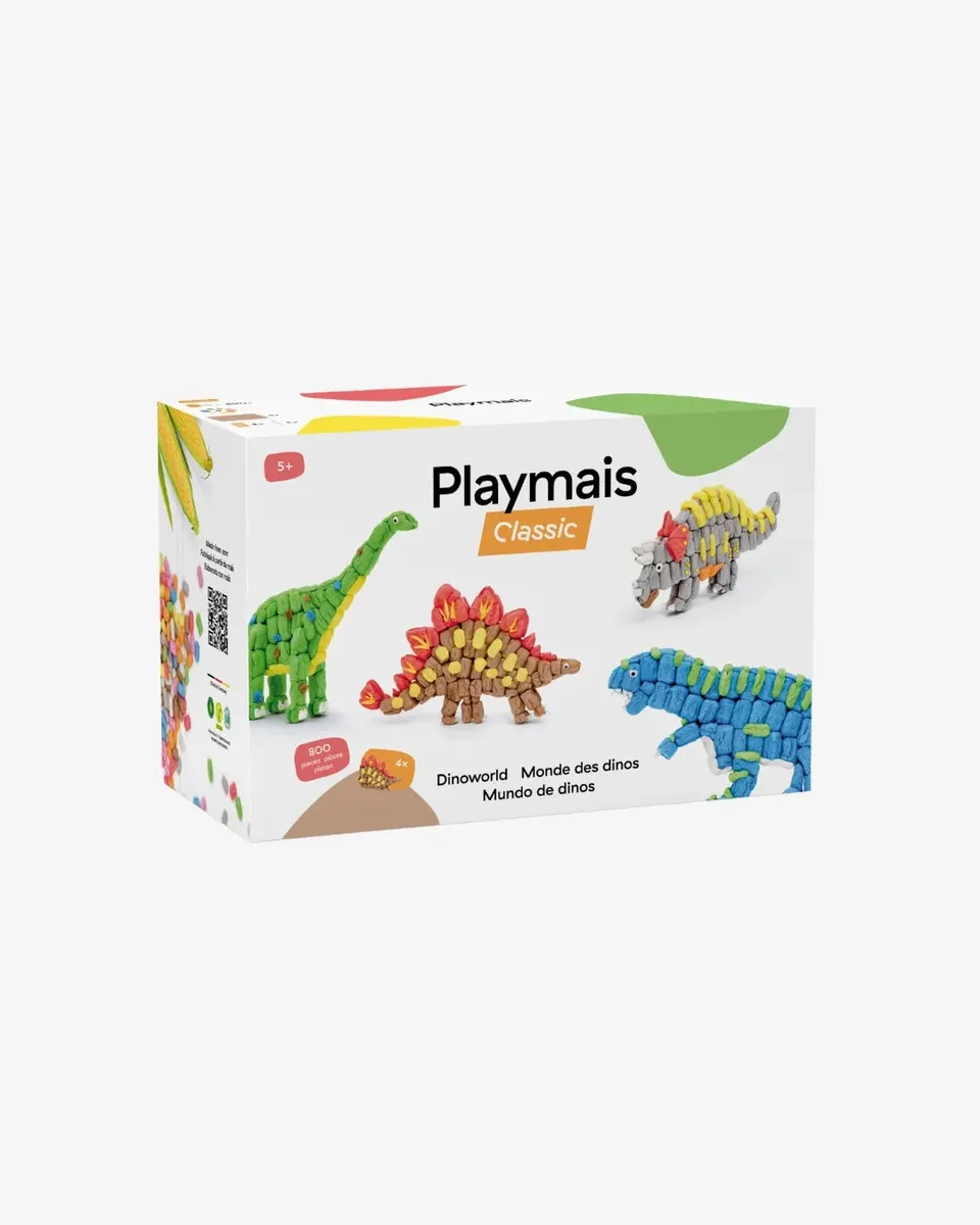 Playmaïs Classic Dinoworld kit dinosaures 800 flocons