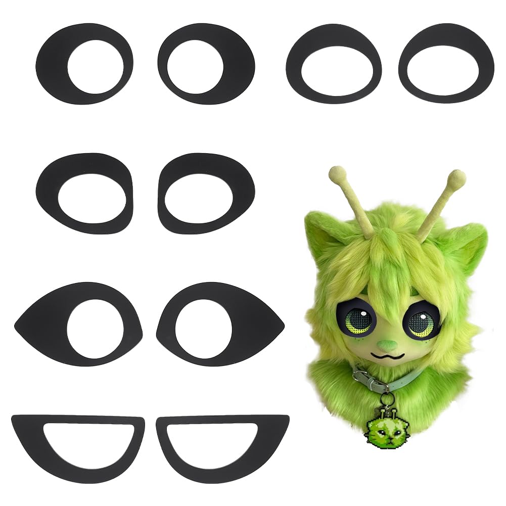BENECREAT Yeux Fursuit Acrylique Blancs 10 Paires 5 Styles