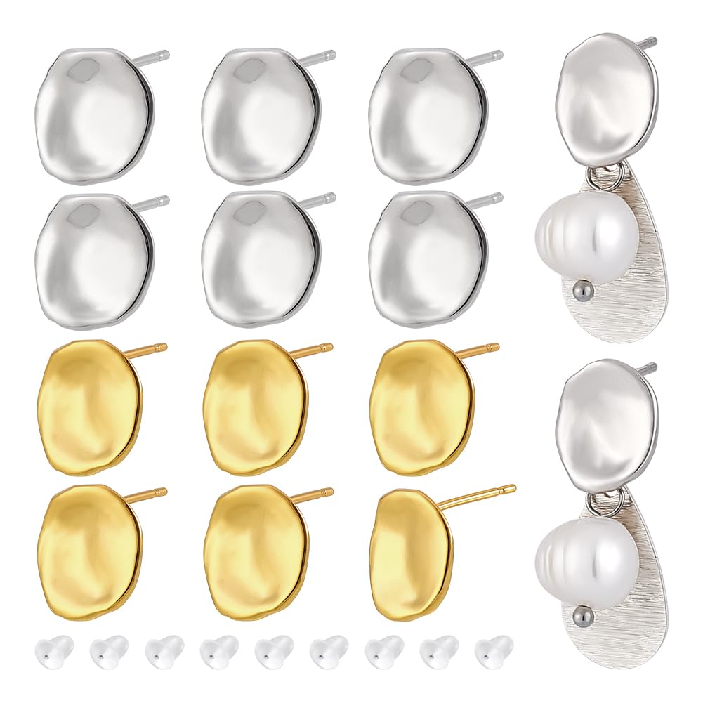 BENECREAT Clous Oreilles Platine 11,5x10mm Lot 52 Laiton