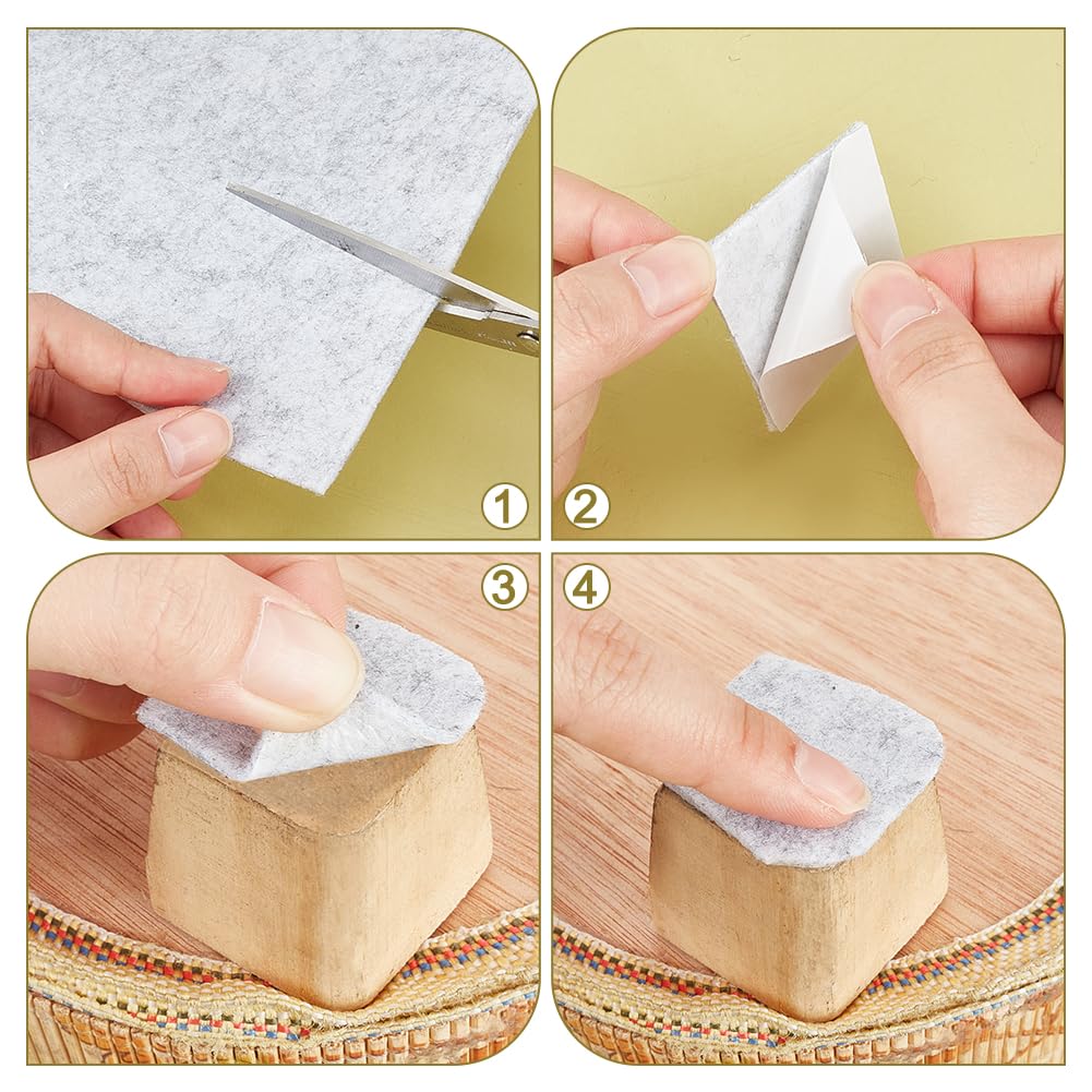 BENECREAT Rouleau feutre autocollant gris clair 30x300 cm