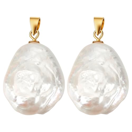 BENECREAT Pendentifs perles baroques nacre 23mm lot 2