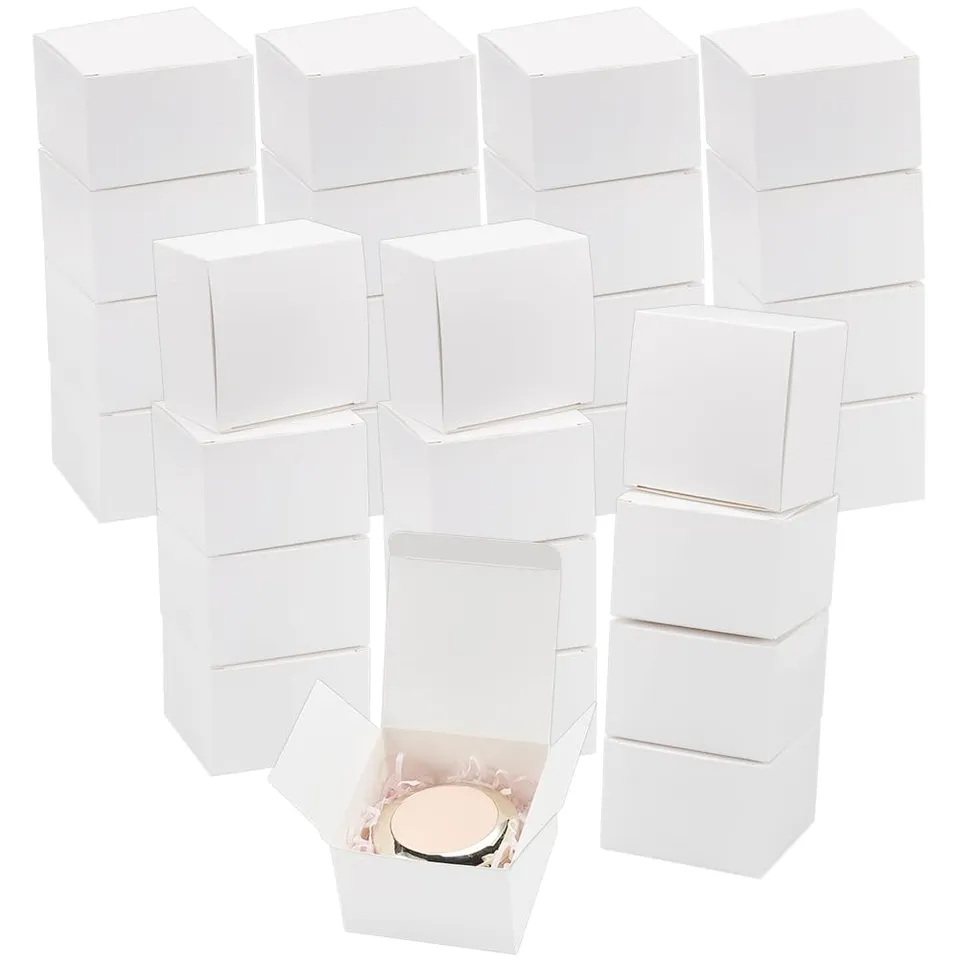 BENECREAT boîte cadeau carton blanche 9cm lot 100