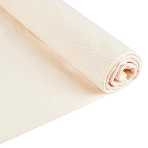 BENECREAT Tissu Jersey Côtelé Vieille Dentelle 100x70cm Coton