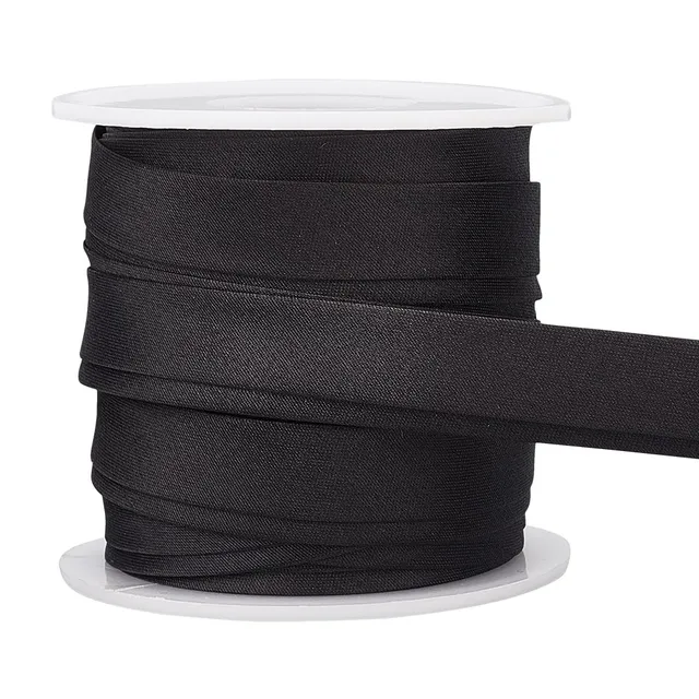 BENECREAT Biais Satin Noir 12,5 m 15 mm Double Pli
