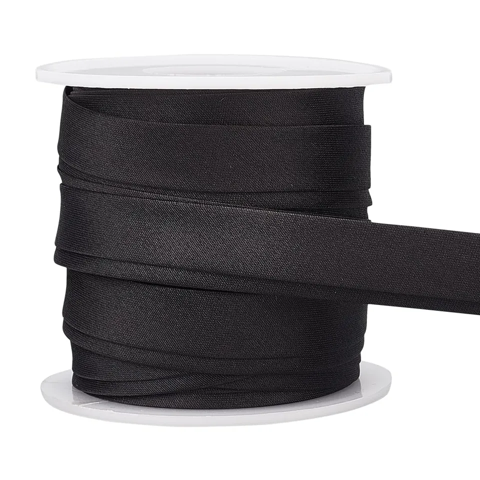 BENECREAT Biais Satin Noir 12,5 m 15 mm Double Pli