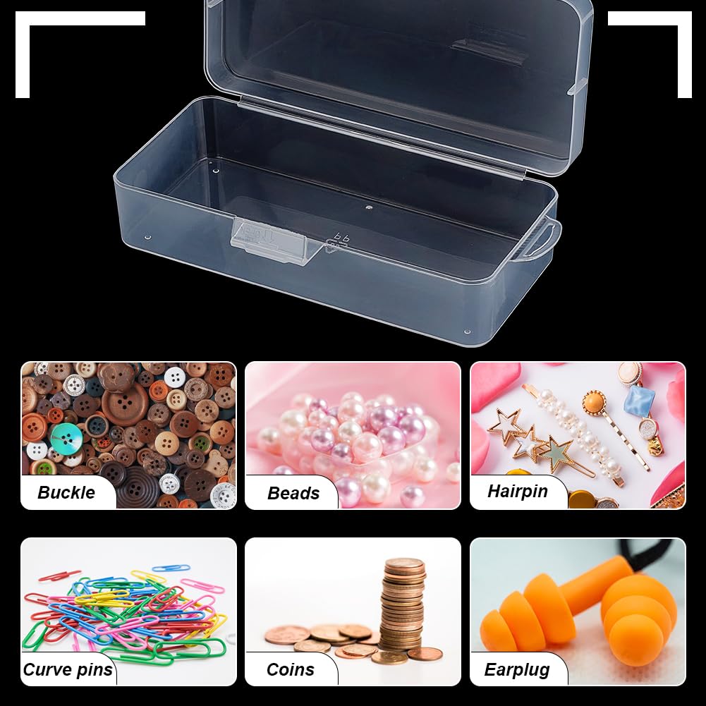 BENECREAT Boîte Plastique Rectangulaire 18cm Lot 4 Perles