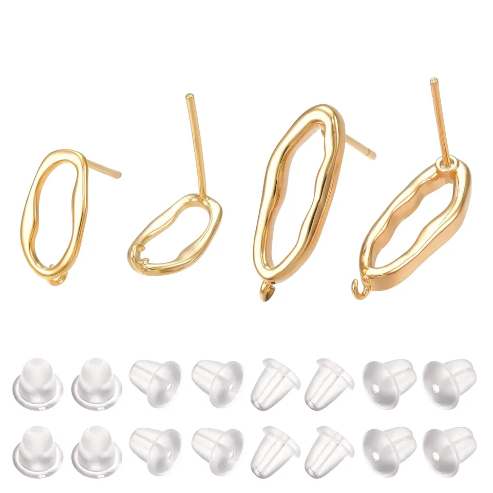 BENECREAT clous oreilles ovales dorés 18K 12 pcs
