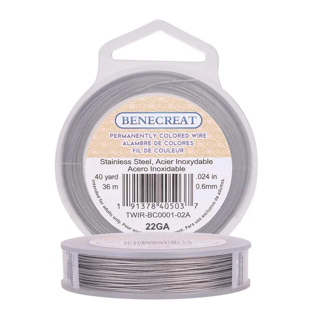 BENECREAT Fil Queue de Tigre Gris Clair 0,6mm 36m 7 Brins
