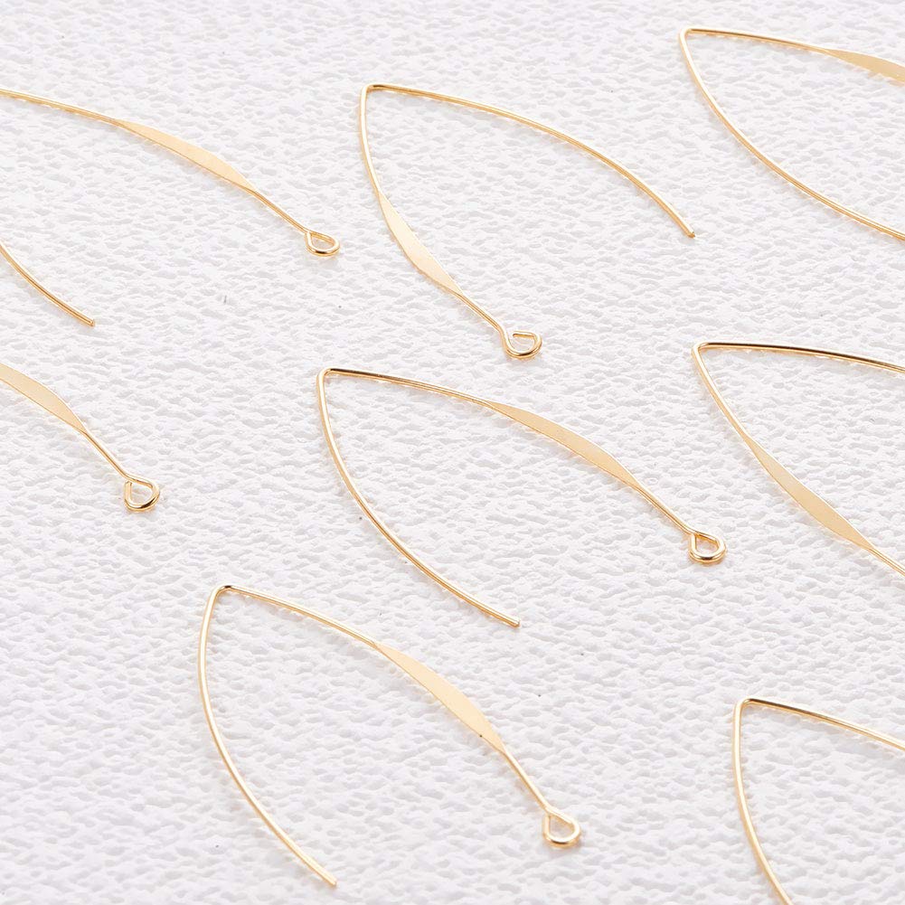 BENECREAT 44x26mm crochets boucles d’oreilles plaqué or 18K