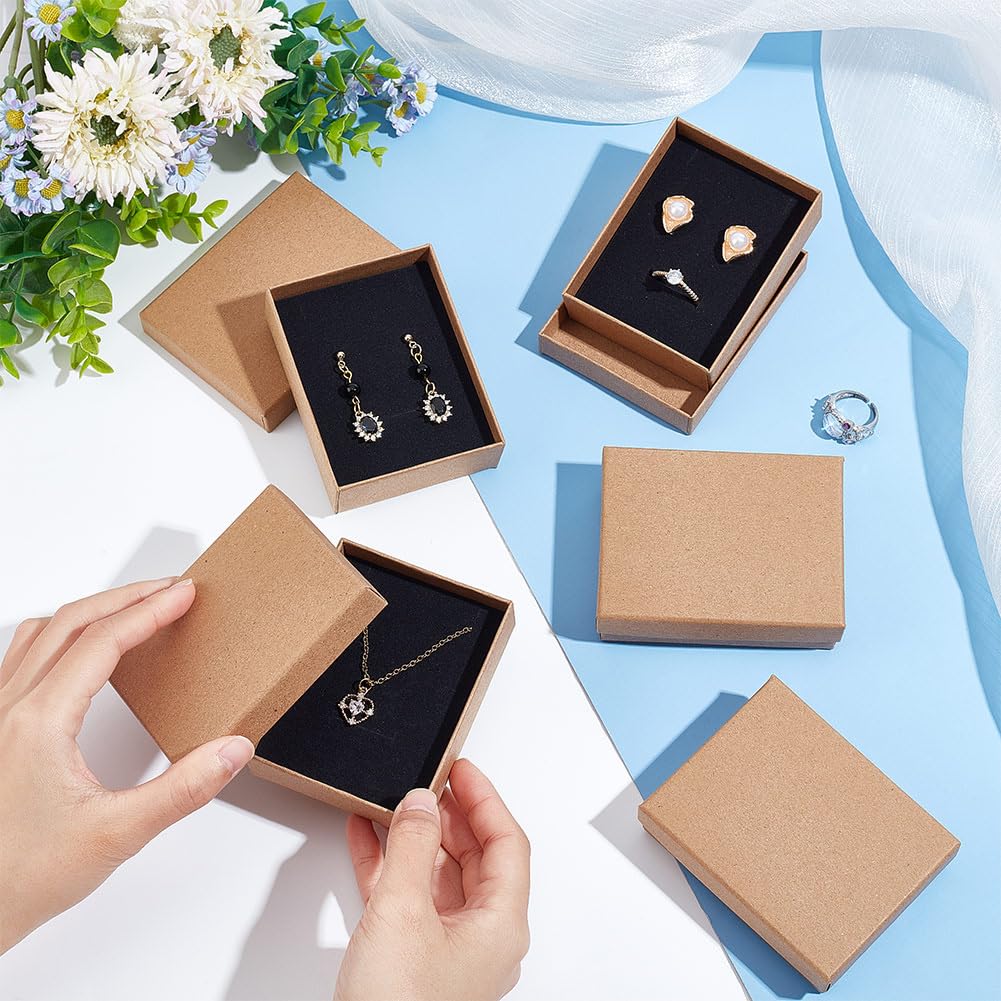 BENECREAT Boîtes bijoux kraft 9x7cm x24