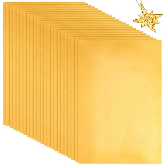 BENECREAT feuilles aluminium dorées 30x20cm x50 gravure
