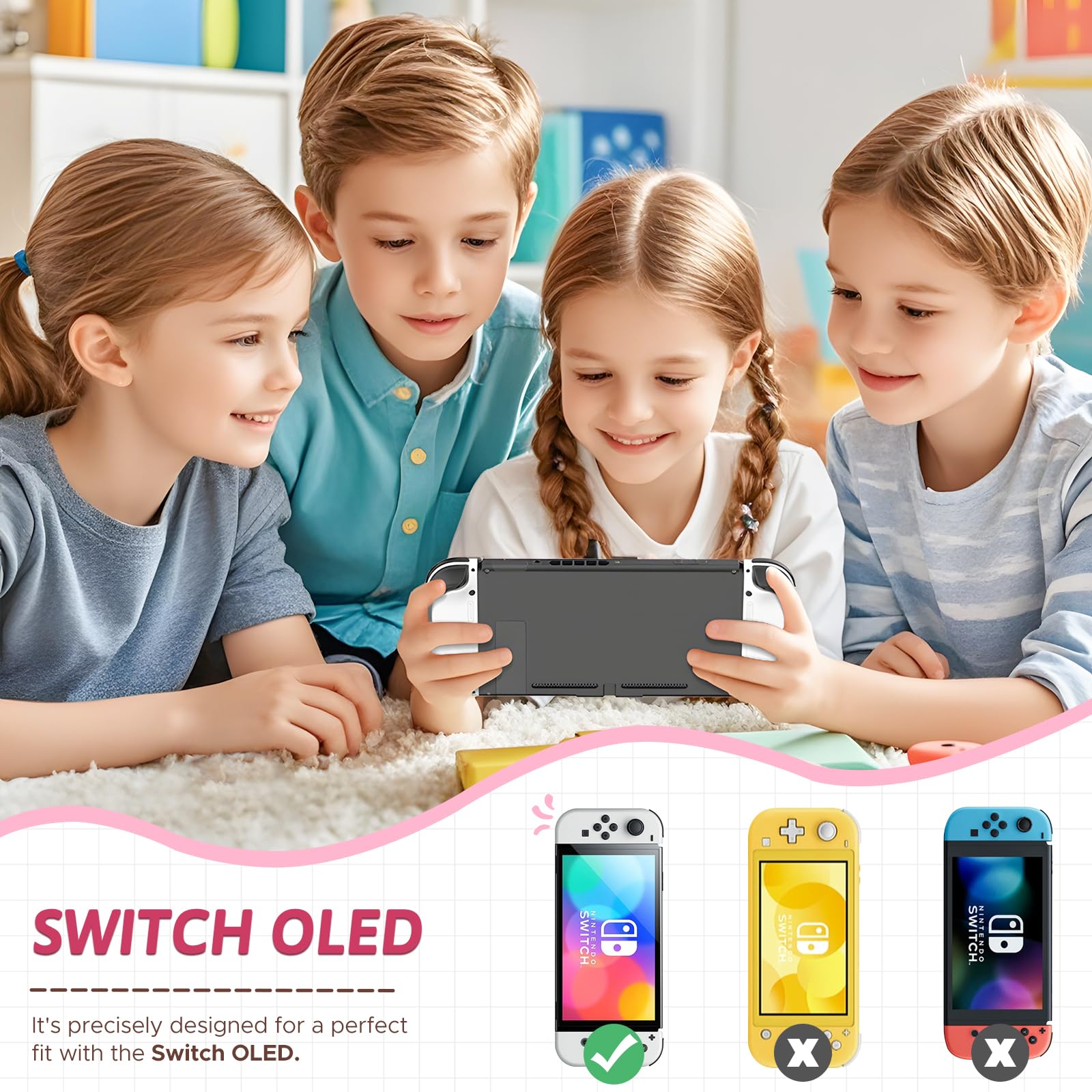 JYPS 10 in 1 Housse de Transport Switch OLED rangement 10 accessoires