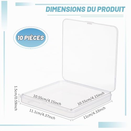 BENECREAT Boîtes plastique transparentes 11 cm lot 10