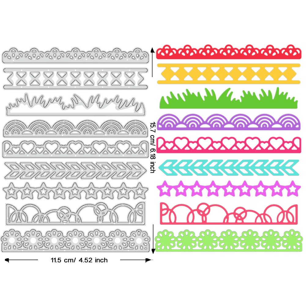BENECREAT dies dentelle géométrique 9 styles scrapbooking