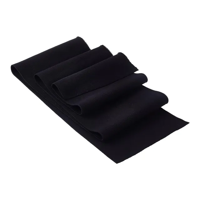 BENECREAT tissu côtelé élastique noir 100x15 cm bord-côte