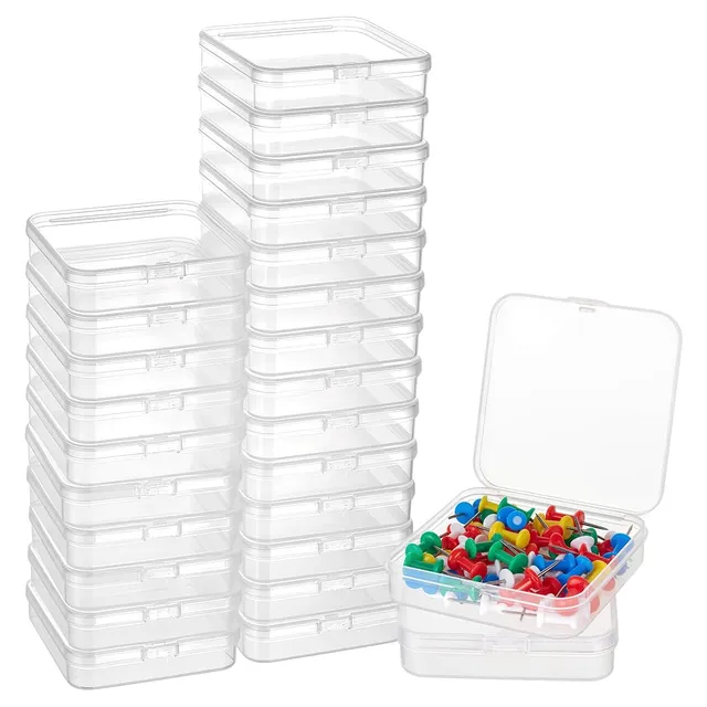 BENECREAT Boîte Rangement Carrée Transparente 120pcs 7,2cm