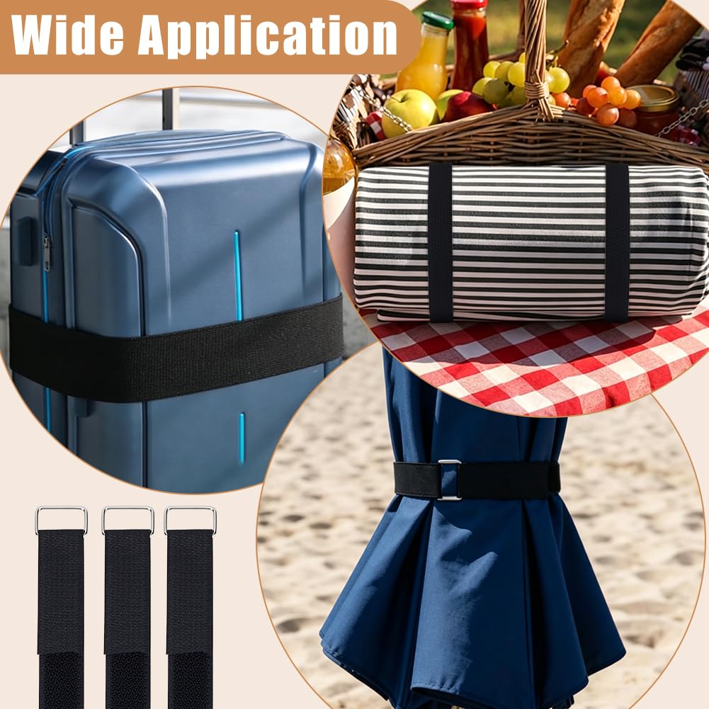 BENECREAT Sangle Auto-Agrippante Ruban Nylon Noir 20m 25mm