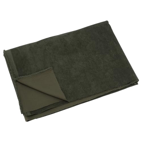 BENECREAT Tissu Velours Côtelé 155x100 cm Vert Olive Foncé Polyester