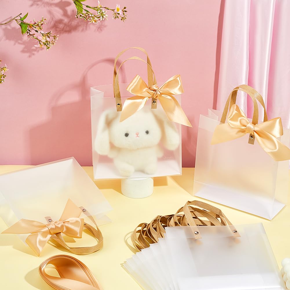 BENECREAT Sacs Cadeau Transparents 20x20x8 cm 12 Pcs