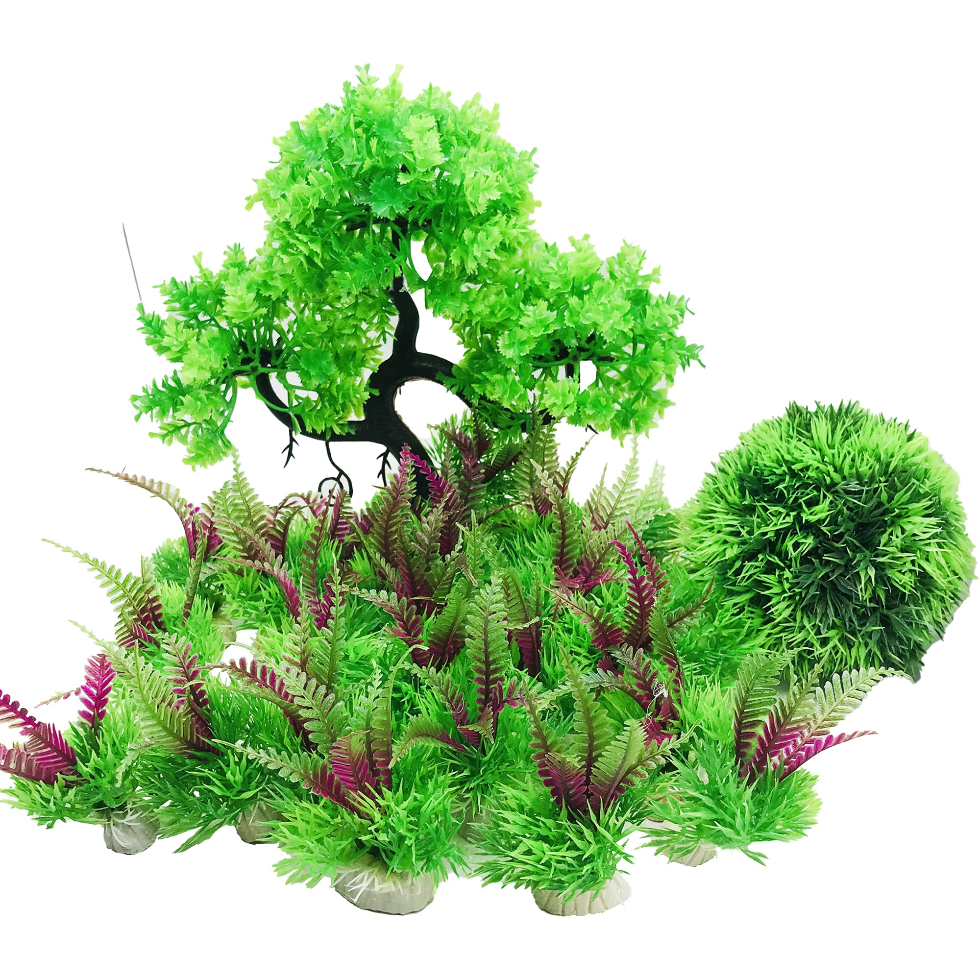 Cayway Plantes Aquarium Artificielles 27 pcs Arbre Boule