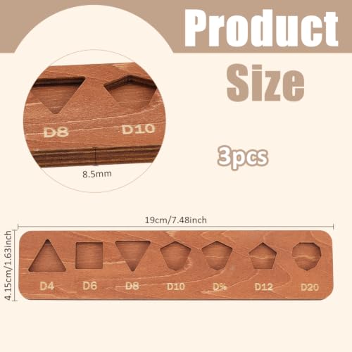 BENECREAT plateaux dés bois chameau 190mm 3 pièces
