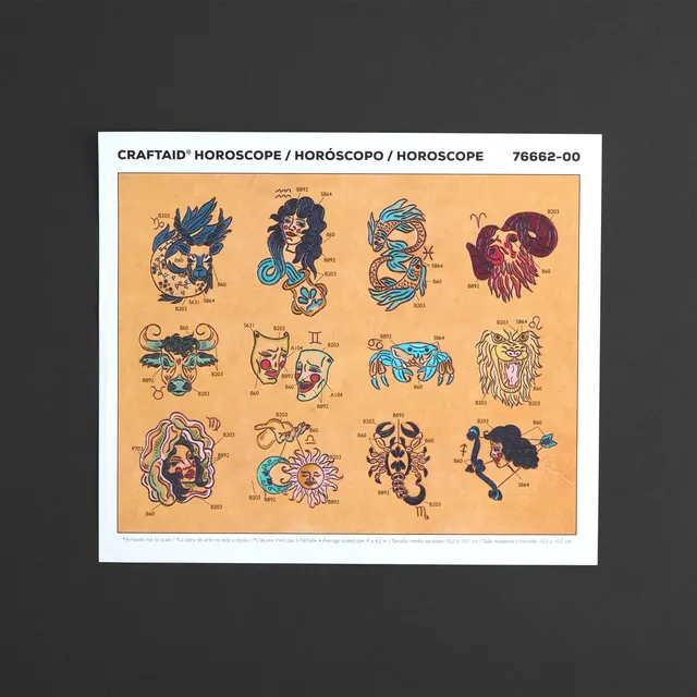 Tandy Leather Craftaid Horoscope gabarit cuir 12 signes