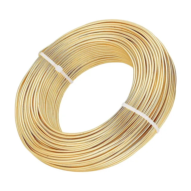 BENECREAT Fil Aluminium 2mm Champagne Jaune 55m Bonsaï