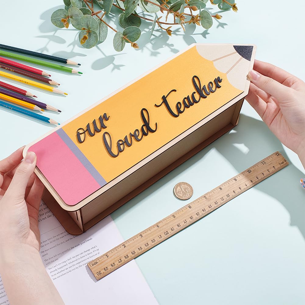 BENECREAT organiseur bureau bois crayon doré 3 compartiments