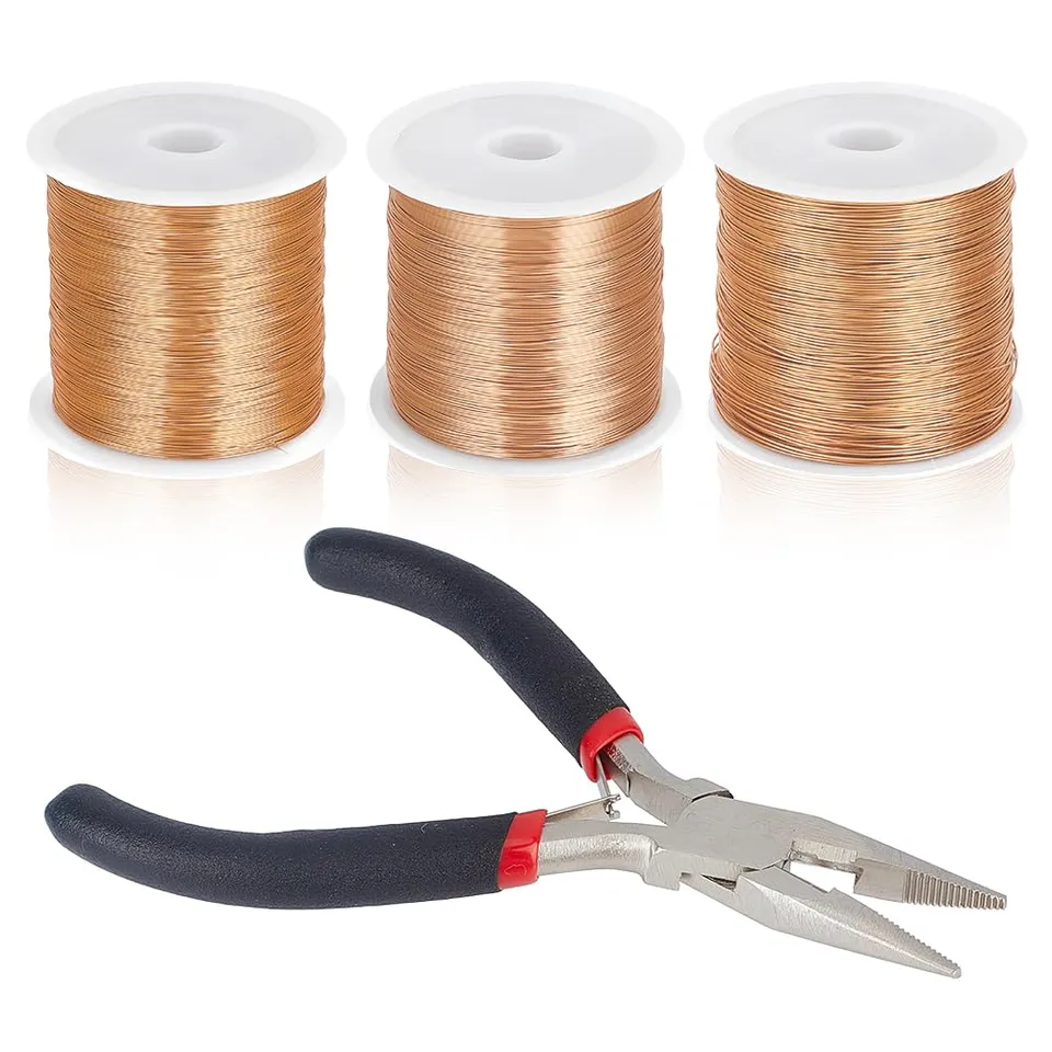 BENECREAT fil cuivre plaqué or 14K 300m 3 fils + pince