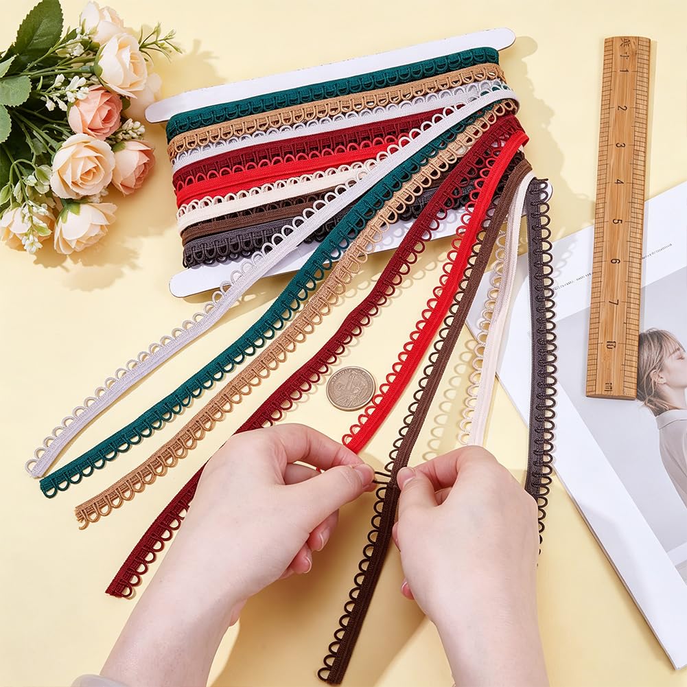BENECREAT Tresse élastique passementerie 12mm 20m 8 couleurs