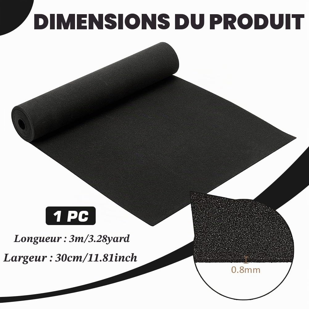 BENECREAT Mousse EVA feuille noire 300x30cm 0,8mm