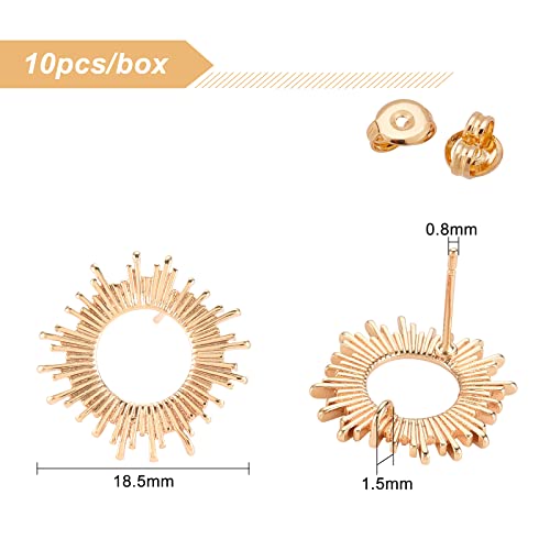 BENECREAT Crochets laiton doré boucles d'oreilles 5 paires