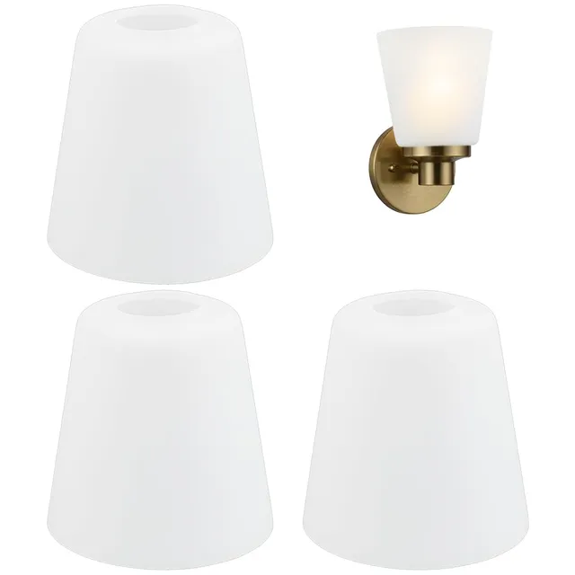 BENECREAT Abat-jour verre dépoli cône 140x155mm 3pcs