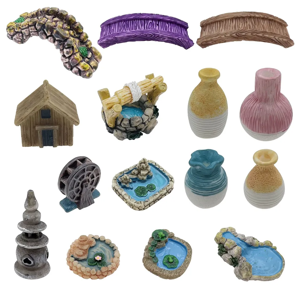 Cayway Style 2 Figurines Jardin Fées Miniatures 16 Pièces