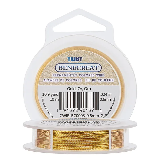 BENECREAT fil torsadé or 0,6 mm 10 m bijoux