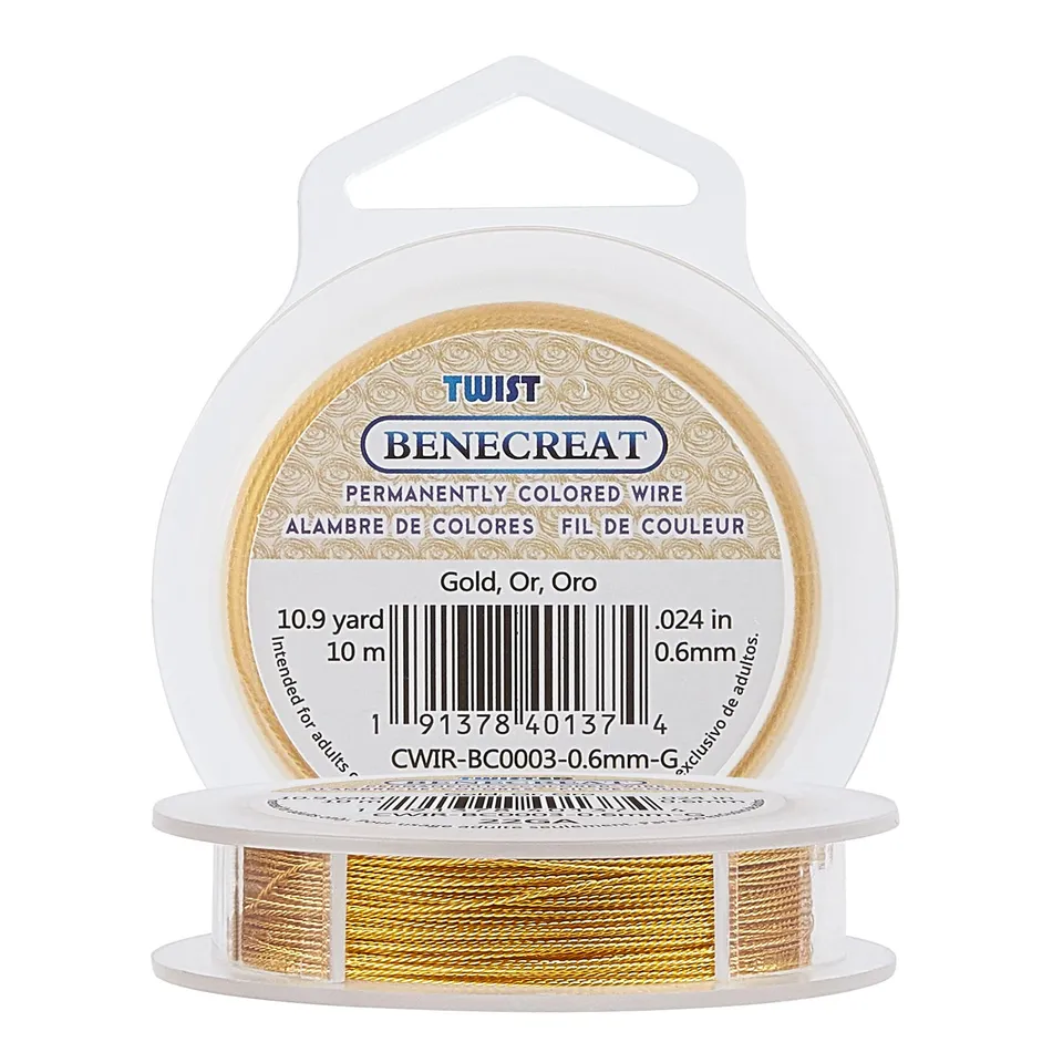 BENECREAT fil torsadé or 0,6 mm 10 m bijoux