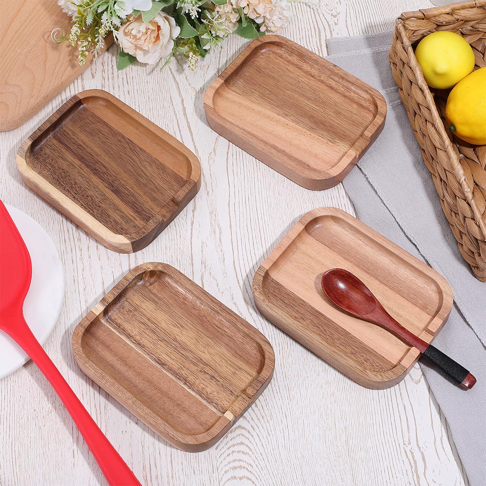 BENECREAT Repose-cuillère bois acacia 150mm 5 pcs