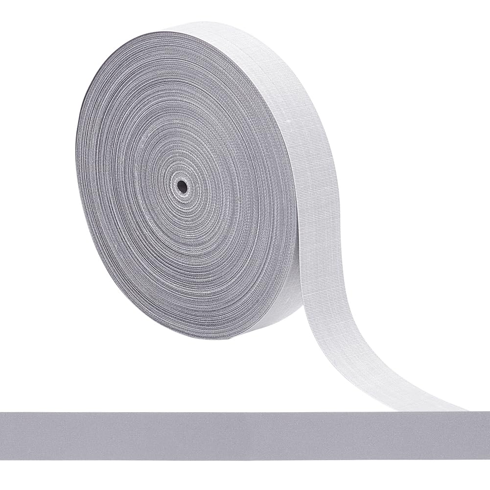 BENECREAT Ruban réfléchissant argent 25mm 25m