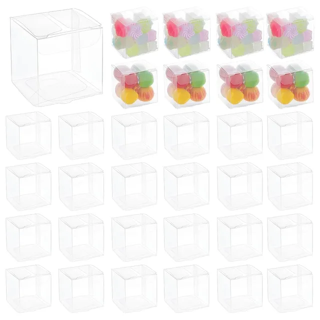 BENECREAT boîte cube transparente 4x4x4cm 120 pcs dragées