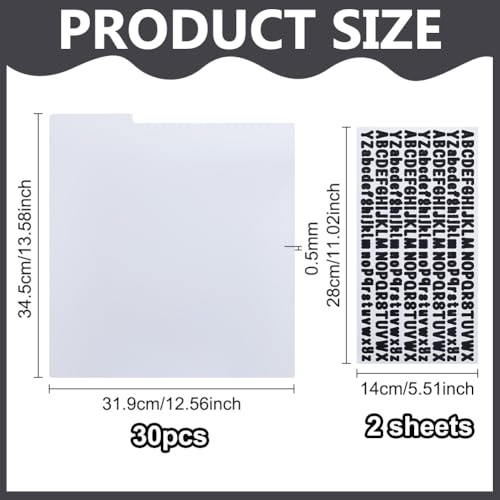 BENECREAT Séparateurs disques PP blanc 30 pcs 345x319mm alphabet