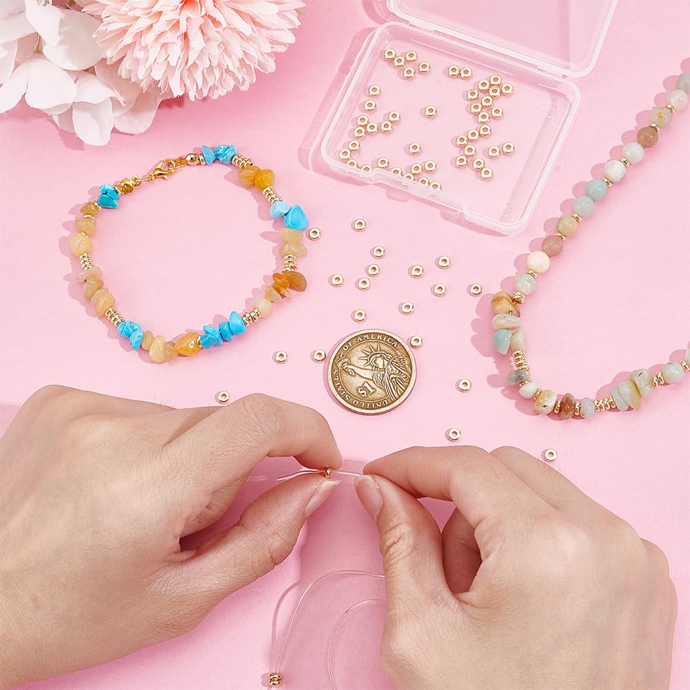 BENECREAT Perles Heishi Plaqué Or 14K 4mm 300 pcs laiton