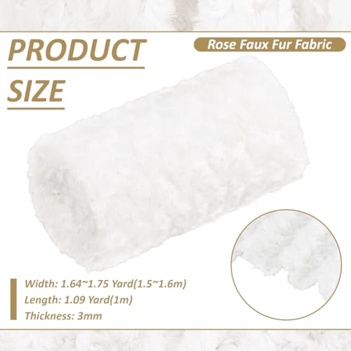 BENECREAT tissu fausse fourrure 150x100cm blanc doux 3mm