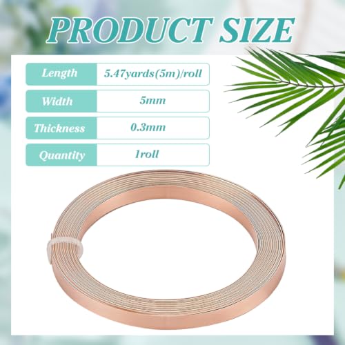BENECREAT Fil bordure cuivre doré 5mm 5m pour cabochon