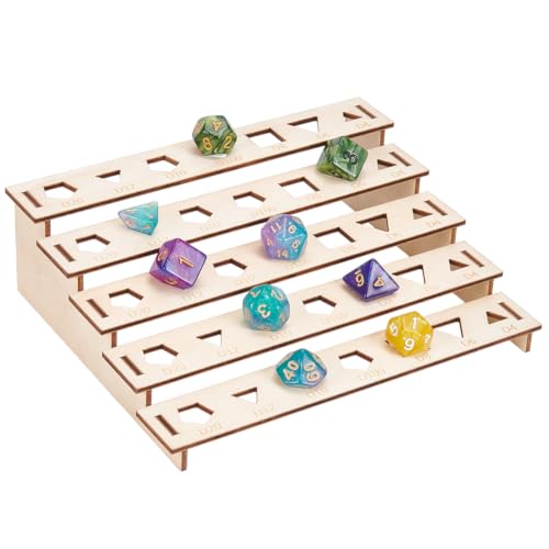 BENECREAT porte-dés bois 5 niveaux amande 18.8x15cm 35pcs