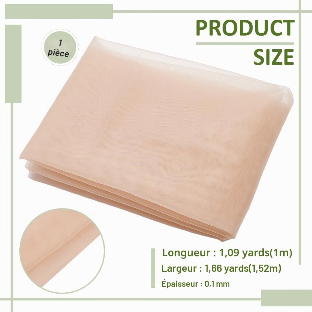 BENECREAT Tissu Corset tulle polyester saumon foncé 1x152 cm
