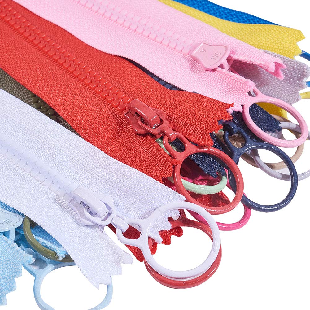BENECREAT Fermeture Éclair Nylon Anneau 25cm 36 Pcs 12 Couleurs