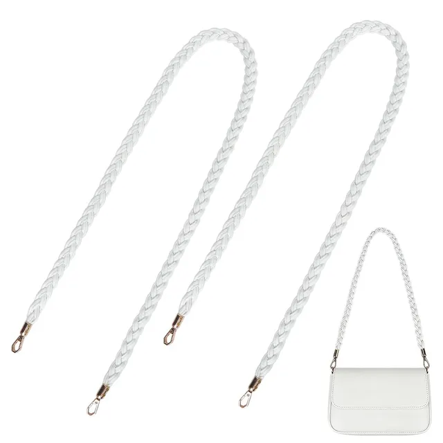 BENECREAT Bretelles Sac Tressées Blanc 1,2m 2 pcs